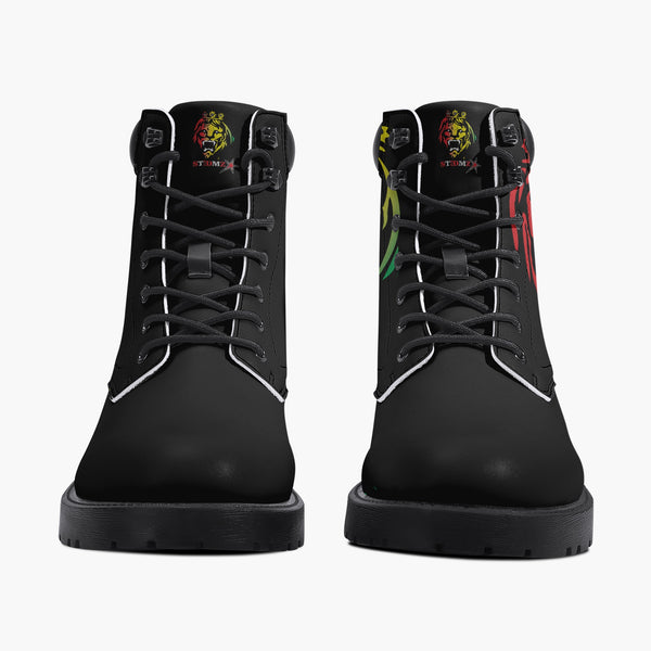38灯 DAMNGOOD!! ver. 2024 BLACK RASTA Rasta Lion - Stealth Black Leather Boots – Stedmz