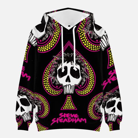 Steve Steadham Magenta Spade Black Hooded Sweatshirt