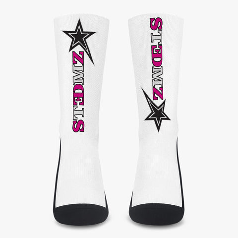 Stedmz Magenta Sparks White Reinforced Sports Socks