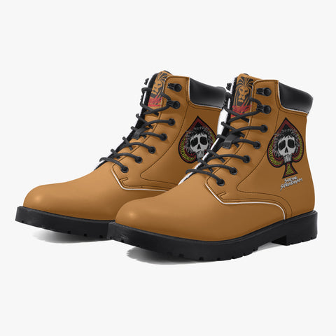 SS Ace of Spade Leather Boots - Brown