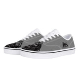 Grey Lion - White Canvas Low Top