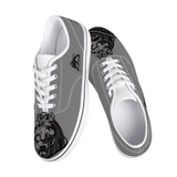 Grey Lion - White Canvas Low Top