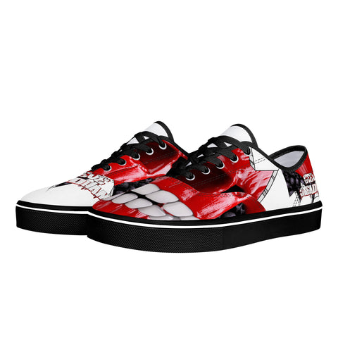 Red Skull - Black Canvas Low Top