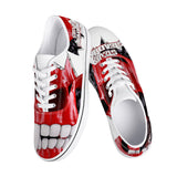Red Skull - White Canvas Low Top