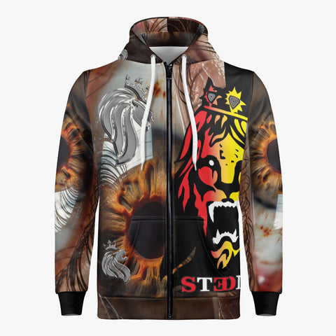 Rasta 3D Eye Zip Up Hoodie.