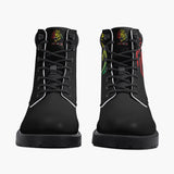 Rasta Lion - Stealth Black Leather Boots