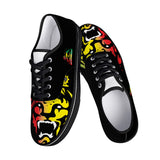 Rasta Lion Face - Black Canvas Low Top