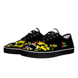 Rasta Lion Face - Black Canvas Low Top