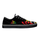 Rasta Lion Face - Black Canvas Low Top