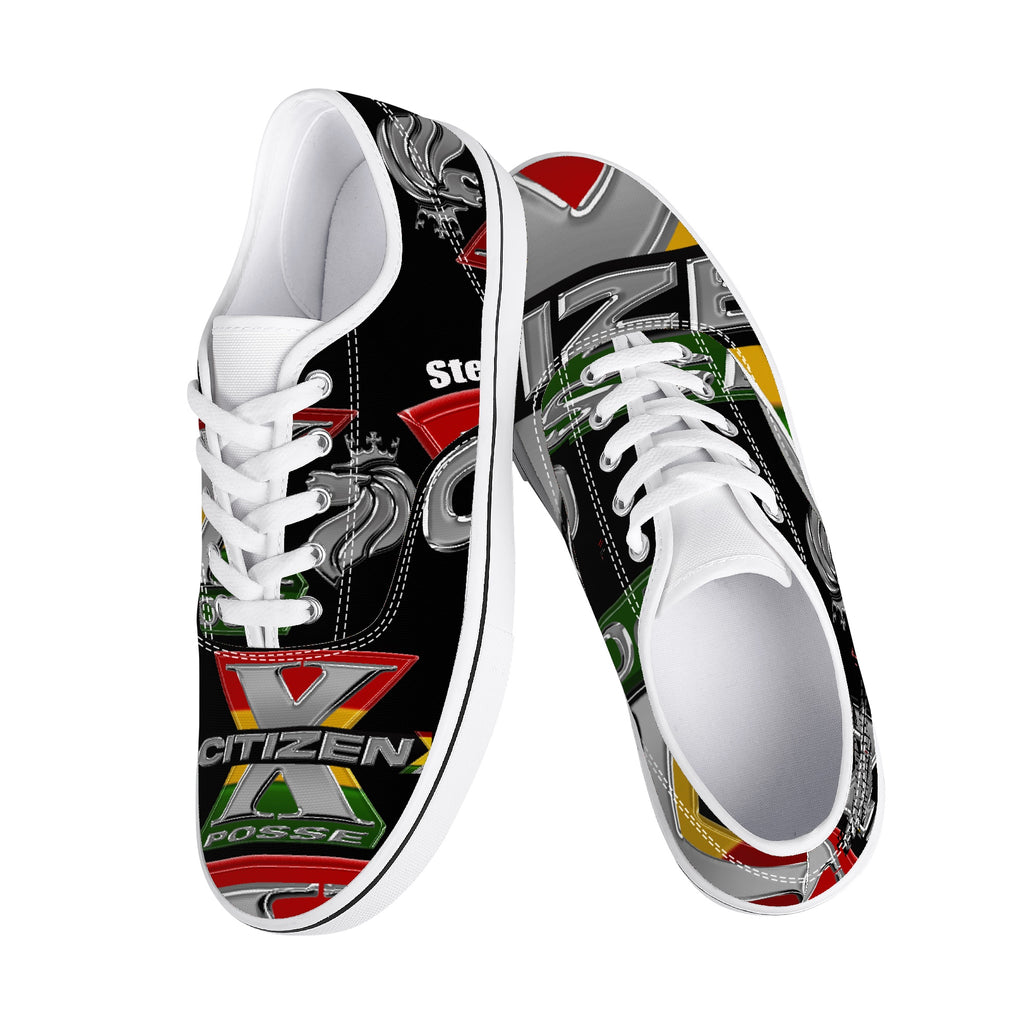SS & the Citizen X Posse 2 - White Canvas Low Top – Stedmz