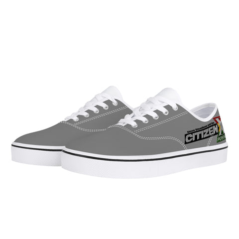 Citizen X Posse Grey - White Canvas Low Top