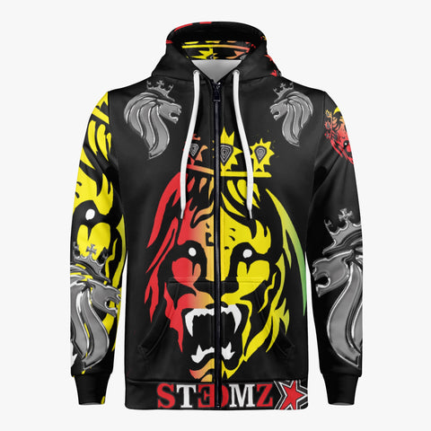 Rasta Chrome Lion Iconic Zip Up Hoodie