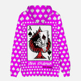 Ace of Spade Magenta Retro Hooded Sweatshirt