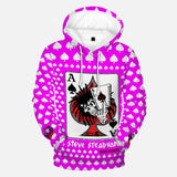 Ace of Spade Magenta Retro Hooded Sweatshirt