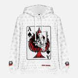 Ace of Spades Retro White Hooded Sweatshirt