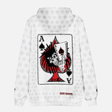 Ace of Spades Retro White Hooded Sweatshirt