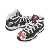 Steadham Black and White Bomber Leather Basketball Shoe