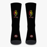 Rasta Lion Face Black Reinforced Sports Socks