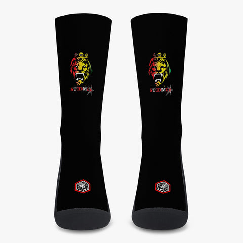 Rasta Lion Face Black Reinforced Sports Socks
