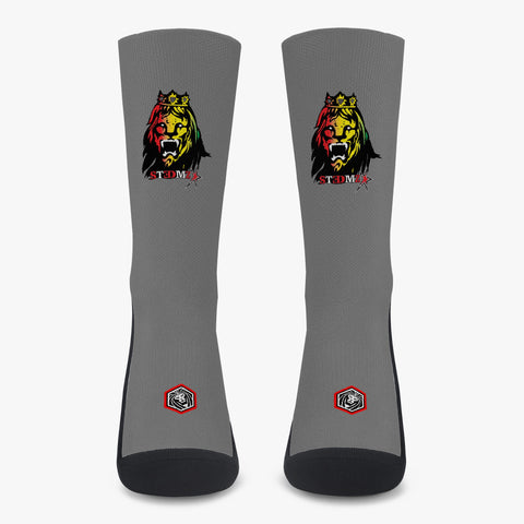 Rasta Lion Face Grey Reinforced Sports Socks