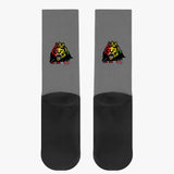 Rasta Lion Face Grey Reinforced Sports Socks