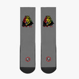 Rasta Lion Face Grey Reinforced Sports Socks