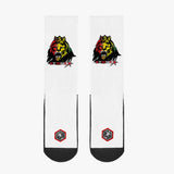 Rasta Lion Face White Reinforced Sports Socks