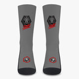 Red Hexagon Grey Reinforced Sports Socks