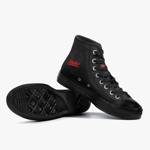 Red Hexagon Stealth Canvas Basketball Shoe
