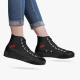 Red Hexagon Stealth Canvas Basketball Shoe