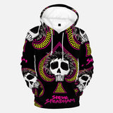 Steve Steadham Magenta Spade Black Hooded Sweatshirt