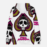 Steve Steadham Magenta Spade White Hooded Sweatshirt