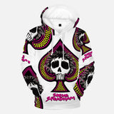 Steve Steadham Magenta Spade White Hooded Sweatshirt