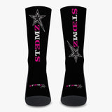 Stedmz Magenta Sparks Black Reinforced Sports Socks