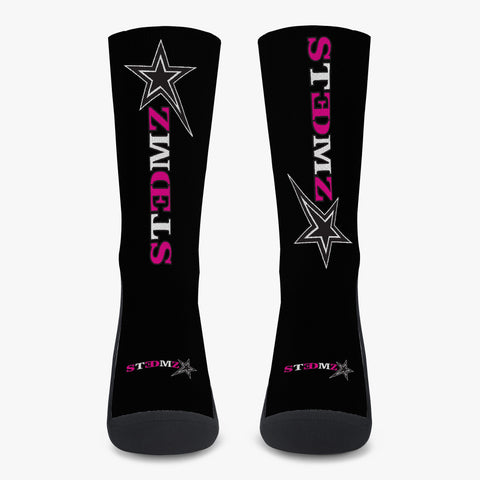 Stedmz Magenta Sparks Black Reinforced Sports Socks