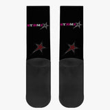 Stedmz Magenta Sparks Black Reinforced Sports Socks