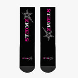 Stedmz Magenta Sparks Black Reinforced Sports Socks