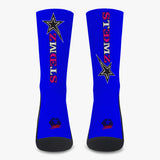 Stedmz Magenta Sparks Blue Reinforced Sports Socks