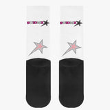 Stedmz Magenta Sparks White Reinforced Sports Socks