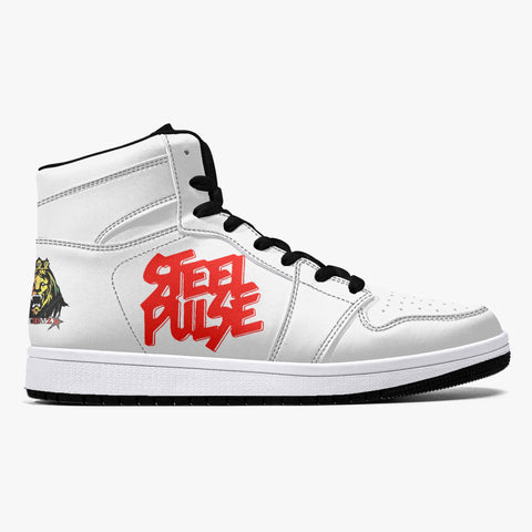 Steel Pulse High Top White Leather Basketball Shoe